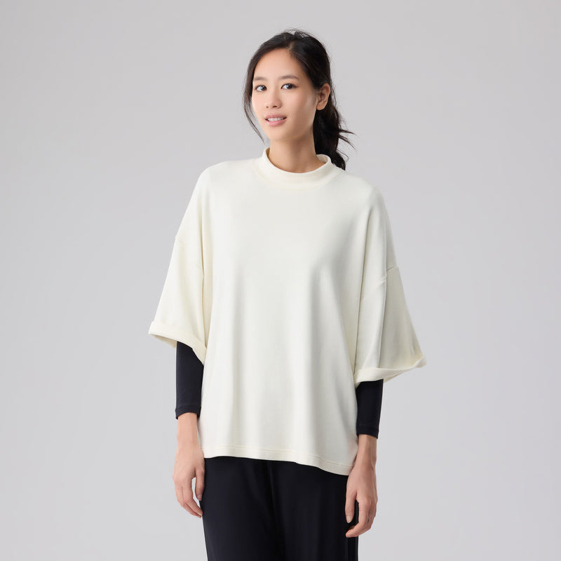 Loft モックネック七分袖トップ_70190_fw25