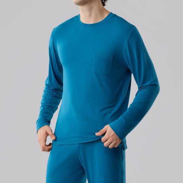 Silktouch メンズ R-ネック 長袖 Tシャツ_39562_fw25