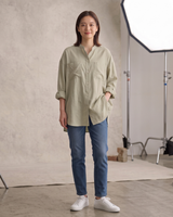 Flow Unisex No-Collar Long Sleeve Shirt_39743