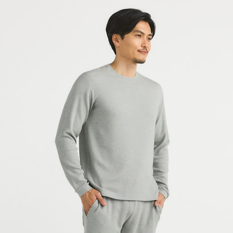 Wool Sense メンズ ラウンドネック長袖トップ_39826_fw24